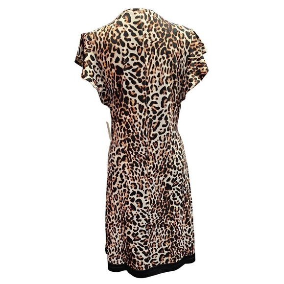 Stella + Ginger Leopard Print Crisscross Border Above the Knee Dress Size XLarge - Picture 6 of 8